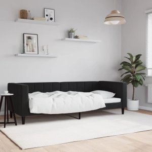 vidaXL vidaXL Sofa z funkcją spania, czarna, 80x200 cm, obita aksamitem 1