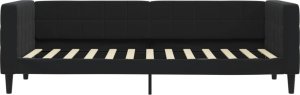 vidaXL vidaXL Sofa z funkcją spania, czarna, 80x200 cm, obita aksamitem 3