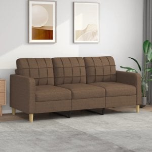 vidaXL vidaXL Sofa 3-osobowa, brązowa, 180 cm, tapicerowana tkaniną 1