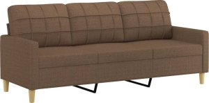 vidaXL vidaXL Sofa 3-osobowa, brązowa, 180 cm, tapicerowana tkaniną 2