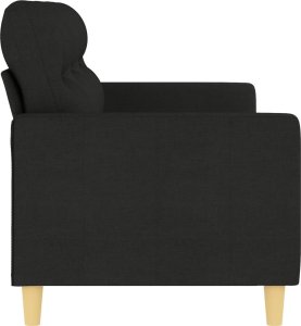 vidaXL Sofa 3-osobowa, czarna, 180 cm, tapicerowana tkaniną 4