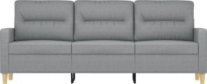 vidaXL Sofa 3-osobowa, jasnoszara, 180 cm, tapicerowana tkaniną 3