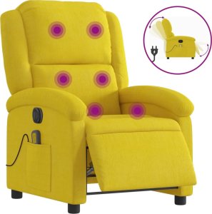 vidaXL vidaXL Rozkładany fotel masujący, elektryczny, żółty, aksamit 2