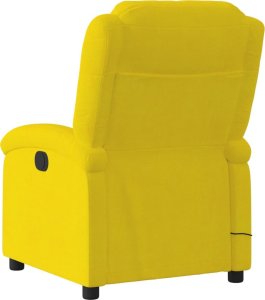 vidaXL vidaXL Rozkładany fotel masujący, elektryczny, żółty, aksamit 5