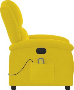 vidaXL vidaXL Rozkładany fotel masujący, elektryczny, żółty, aksamit 10