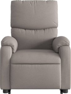 vidaXL vidaXL Podnoszony fotel masujący, rozkładany, kolor taupe, tkanina 9