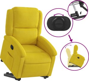 vidaXL vidaXL Podnoszony fotel rozkładany, żółty, aksamitny 6