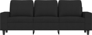 vidaXL vidaXL Sofa 3-osobowa, czarna, 180 cm, tapicerowana tkaniną 3