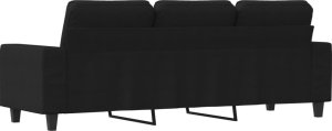 vidaXL vidaXL Sofa 3-osobowa, czarna, 180 cm, tapicerowana tkaniną 5