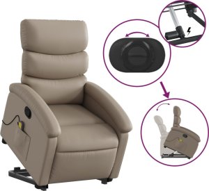 vidaXL Podnoszony fotel masujący, rozkładany, cappuccino 5