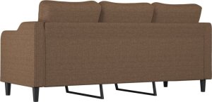 vidaXL Sofa 3-osobowa, brązowa, 180 cm, tapicerowana tkaniną 5