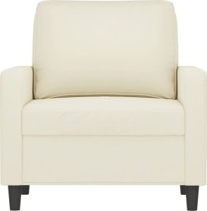 vidaXL vidaXL Fotel, kremowy, 60 cm, obity aksamitem 3