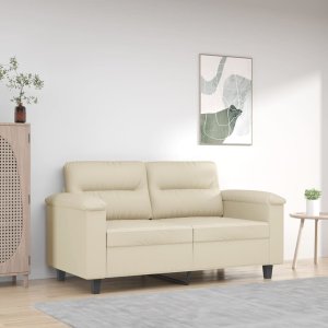 vidaXL vidaXL 2-osobowa sofa, kremowy, 120 cm, sztuczna skóra 1