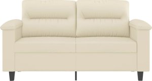 vidaXL vidaXL 2-osobowa sofa, kremowy, 120 cm, sztuczna skóra 3
