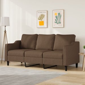 vidaXL vidaXL Sofa 3-osobowa, brązowa, 180 cm, tapicerowana tkaniną 1