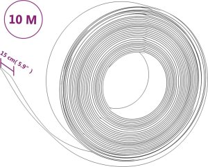 vidaXL Obrzeże ogrodowe, brązowe, 10 m, 15 cm, polietylen 6