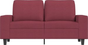 vidaXL Sofa 2-osobowa, winna czerwień, 120 cm, tapicerowana tkaniną 3