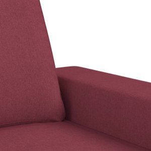 vidaXL Sofa 2-osobowa, winna czerwień, 120 cm, tapicerowana tkaniną 6