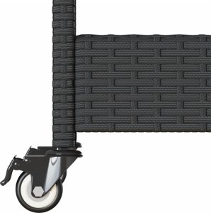 vidaXL Wózek barowy, 3-poziomowy, czarny, polirattan i drewno akacjowe 11