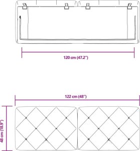 vidaXL vidaXL Poduszka na wezgłowie, różowa, 120 cm, aksamitna 10