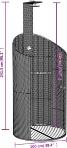 vidaXL Prysznic ogrodowy, beż, 100x100x241,5 cm, polirattan i akacja 11