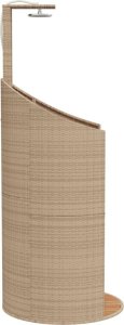 vidaXL Prysznic ogrodowy, beż, 100x100x241,5 cm, polirattan i akacja 6