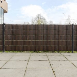 vidaXL vidaXL Parawany balkonowe, 5 szt., brązowo-czarne, 255x19cm, rattan PE 1