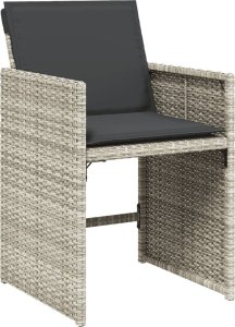 vidaXL vidaXL 15-cz. zestaw mebli ogrodowych z poduszkami, jasnoszary 3