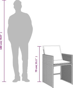 vidaXL vidaXL 15-cz. zestaw mebli ogrodowych z poduszkami, jasnoszary 10