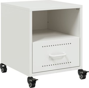 vidaXL vidaXL Szafka nocna, biała, 36x39x43,5 cm, stal 2