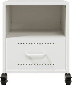 vidaXL vidaXL Szafka nocna, biała, 36x39x43,5 cm, stal 6