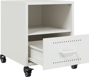 vidaXL vidaXL Szafka nocna, biała, 36x39x43,5 cm, stal 9