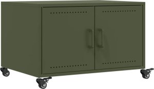 vidaXL vidaXL Stolik kawowy, oliwkowy, 68x50x43,5 cm, stal walcowana na zimno 2