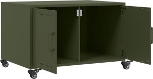 vidaXL vidaXL Stolik kawowy, oliwkowy, 68x50x43,5 cm, stal walcowana na zimno 9