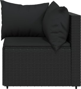 vidaXL vidaXL Narożne moduły sofy z poduszkami, 2 szt., czarne, polirattan 4