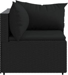 vidaXL vidaXL Narożne moduły sofy z poduszkami, 2 szt., czarne, polirattan 5