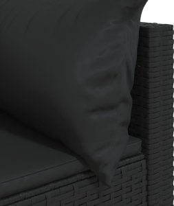 vidaXL vidaXL Narożne moduły sofy z poduszkami, 2 szt., czarne, polirattan 7