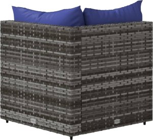 vidaXL vidaXL Narożne moduły sofy z poduszkami, 2 szt., szare, polirattan 6