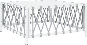 vidaXL vidaXL Stolik ogrodowy, biały, 70x70x34 cm, plecionka 2