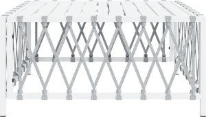 vidaXL vidaXL Stolik ogrodowy, biały, 70x70x34 cm, plecionka 4