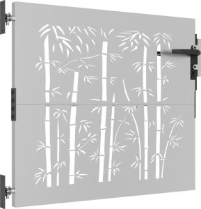 vidaXL vidaXL Furtka ogrodowa, 85x100 cm, stal kortenowska, motyw bambusa 3