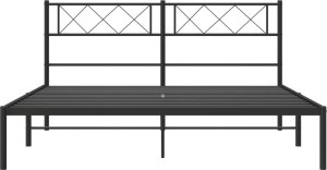vidaXL vidaXL Metalowa rama łóżka z wezgłowiem, czarna, 150x200 cm 4
