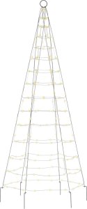 vidaXL vidaXL Choinka z lampek, na maszt, 200 ciepłych białych LED, 180 cm 4