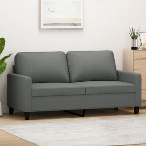 vidaXL vidaXL Sofa 2-osobowa, ciemnoszara, 140 cm, tapicerowana tkaniną 1