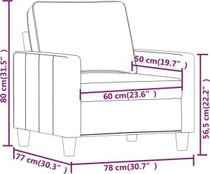 vidaXL vidaXL Fotel, czarny, 60 cm, obity tkaniną 8