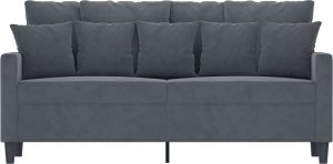 vidaXL vidaXL Sofa 2-osobowa, ciemnoszary, 140 cm, tapicerowana aksamitem 3