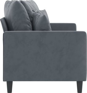 vidaXL vidaXL Sofa 2-osobowa, ciemnoszary, 140 cm, tapicerowana aksamitem 4