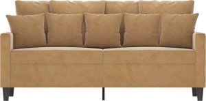 vidaXL vidaXL Sofa 2-osobowa, brązowa, 140 cm, tapicerowana aksamitem 3