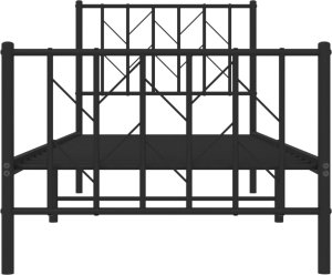 vidaXL vidaXL Metalowa rama łóżka z wezgłowiem i zanóżkiem, czarna, 80x200 cm 5