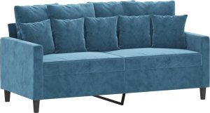 vidaXL vidaXL Sofa 2-osobowa, niebieski, 140 cm, tapicerowana aksamitem 2